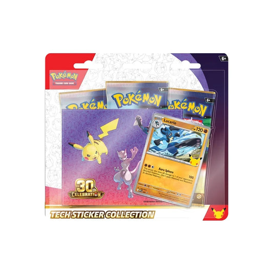 Pokémon TCG: 30th Celebration Tech Sticker Collection [Lucario] – 3 Booster Packs