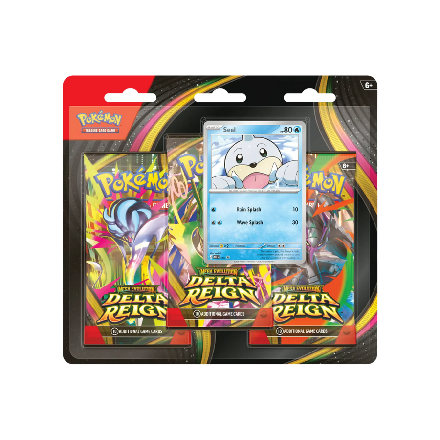 Pokémon TCG: Mega Evolution—Delta Reign 3-Pack Blister – Seel Promo (English)