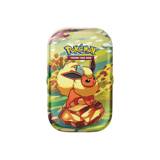 Pokémon TCG: Scarlet & Violet—Prismatic Evolutions Flareon Mini Tin – 2 Booster Packs