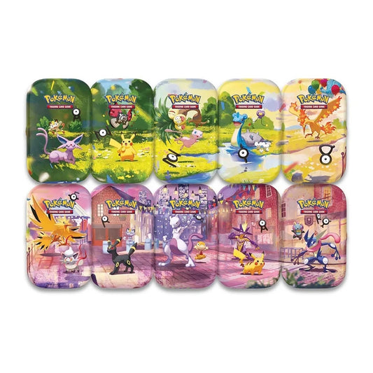 Pokémon TCG: 30th Celebration Mini Tin Display – Complete Set of 10 Tins / 20 Booster Packs