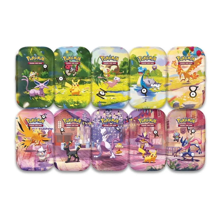 Pokémon TCG: 30th Celebration Mini Tin Display – Complete Set of 10 Tins / 20 Booster Packs
